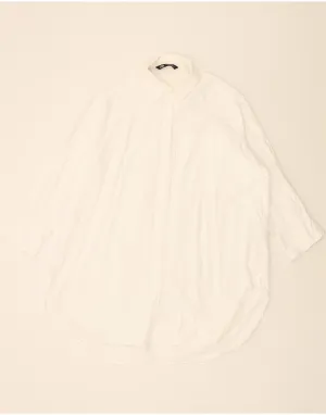 ZARA Womens Shirt Dress UK 22 3XL White Cotton High Density Weave