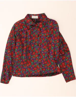 Anti-static VINTAGE Womens Shirt Blouse UK 16 Large Red Floral