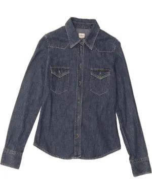 CALVIN KLEIN JEANS Womens Denim Shirt UK 10 Small Blue Cotton Stretchable Cloth