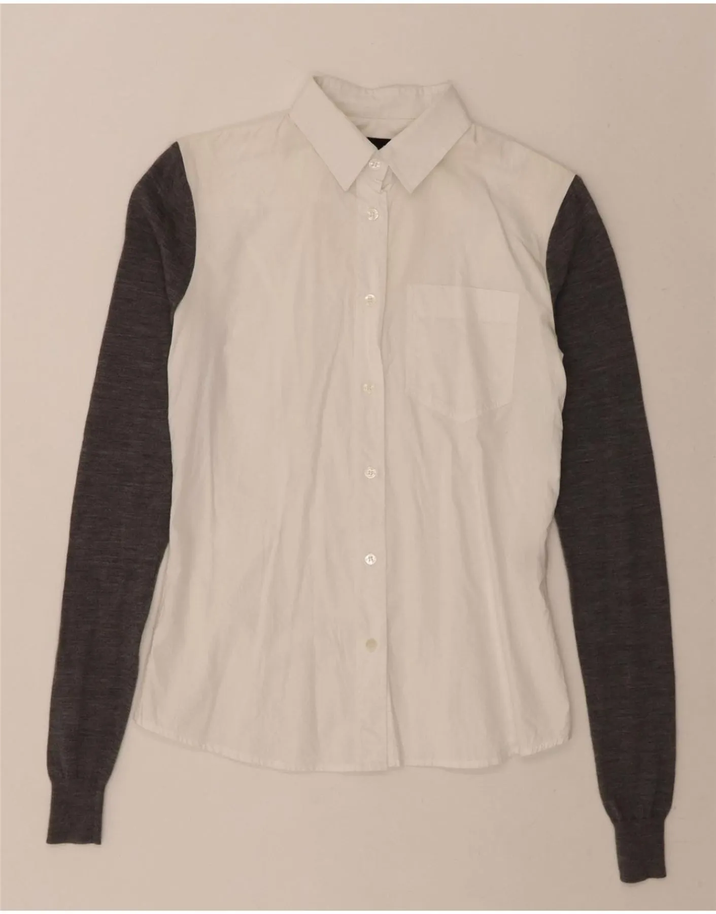 DOLCE & GABBANA Womens Shirt IT 40 Small White Colourblock Designer Touch