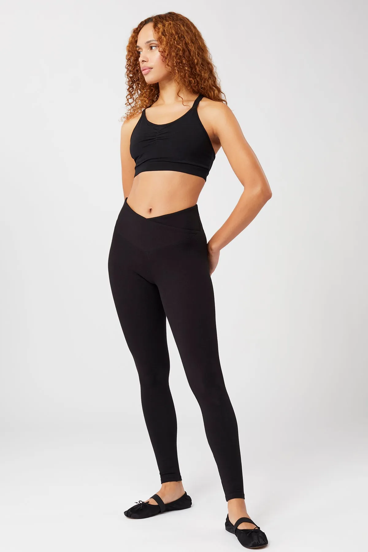Grid Pattern Wrap Legging - Black, GOTS