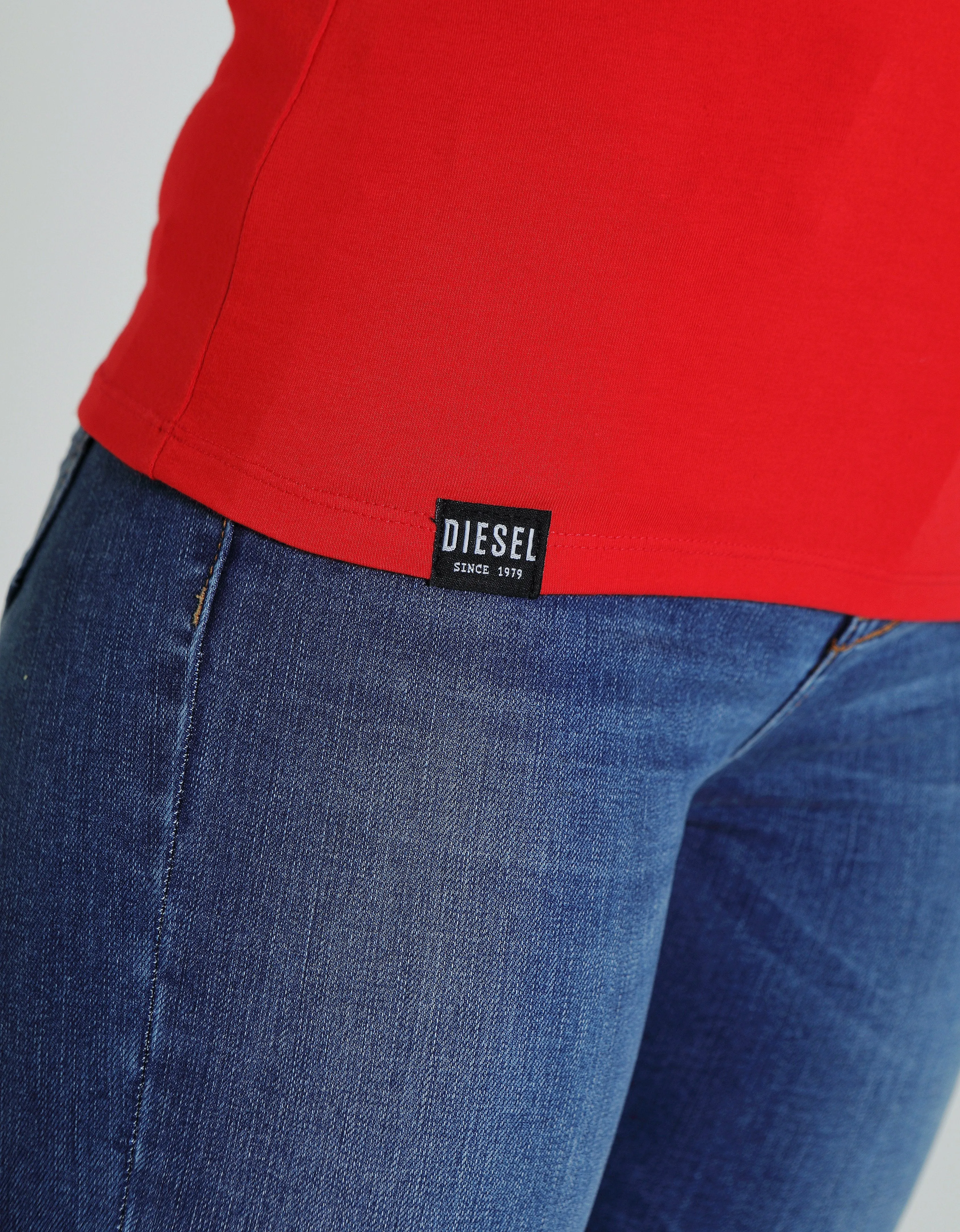 Clara V Neck Basic Vermillion Red Easter Ultra Soft Finish