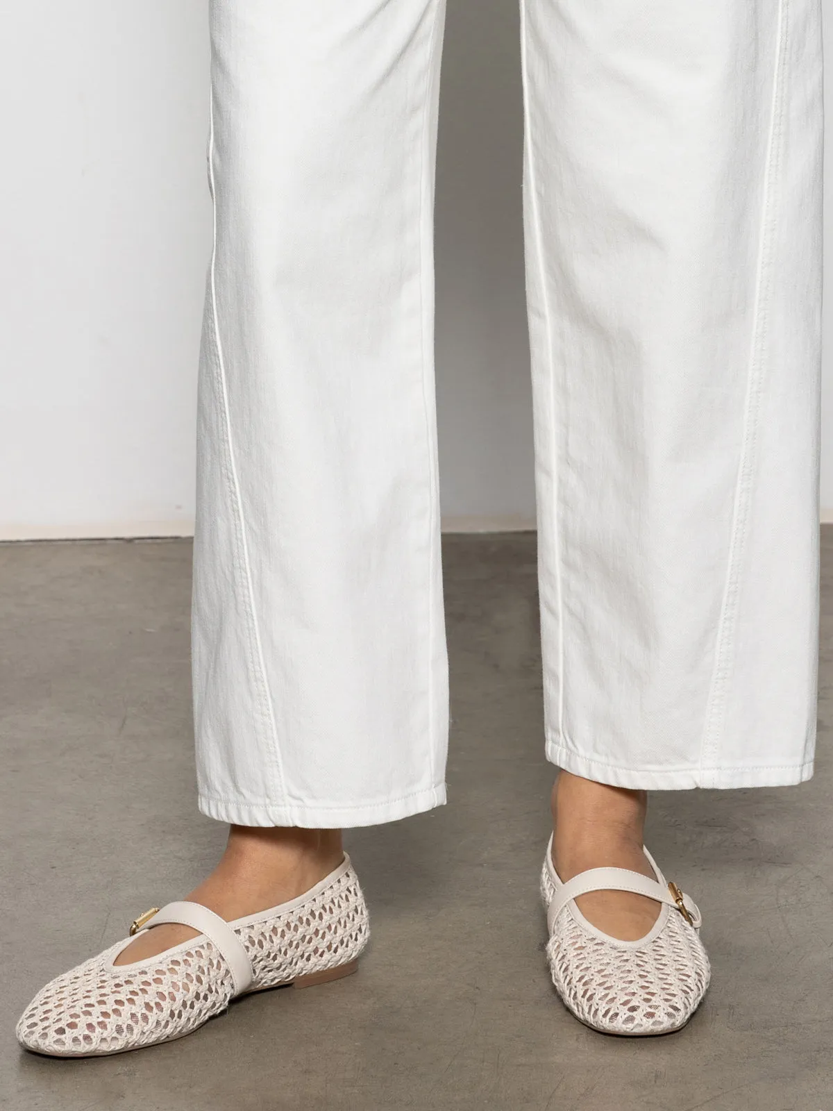 Day Wear District Column Standard Rise Ankle Jean Bleached White