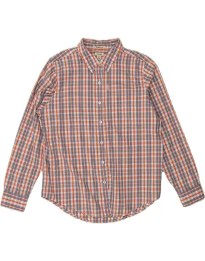 L.L.BEAN Womens Shirt UK 14 Medium Blue Check Cotton Trendsetting Design Earthy Hue