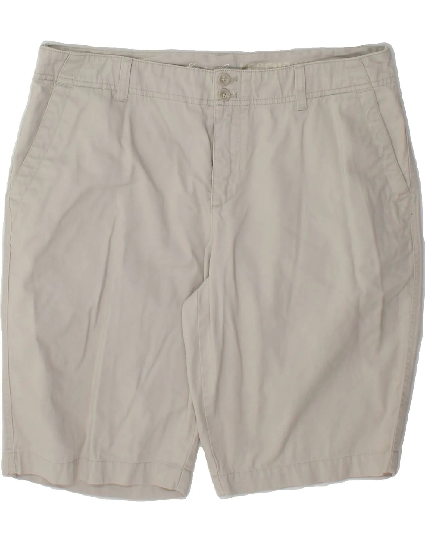 Smooth Finish EDDIE BAUER Womens High Waist Chino Shorts US 14 XL W34  Beige Cotton