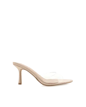 Sleek Heeled Sandals XAYANA - NUDE PATENT-CLEAR