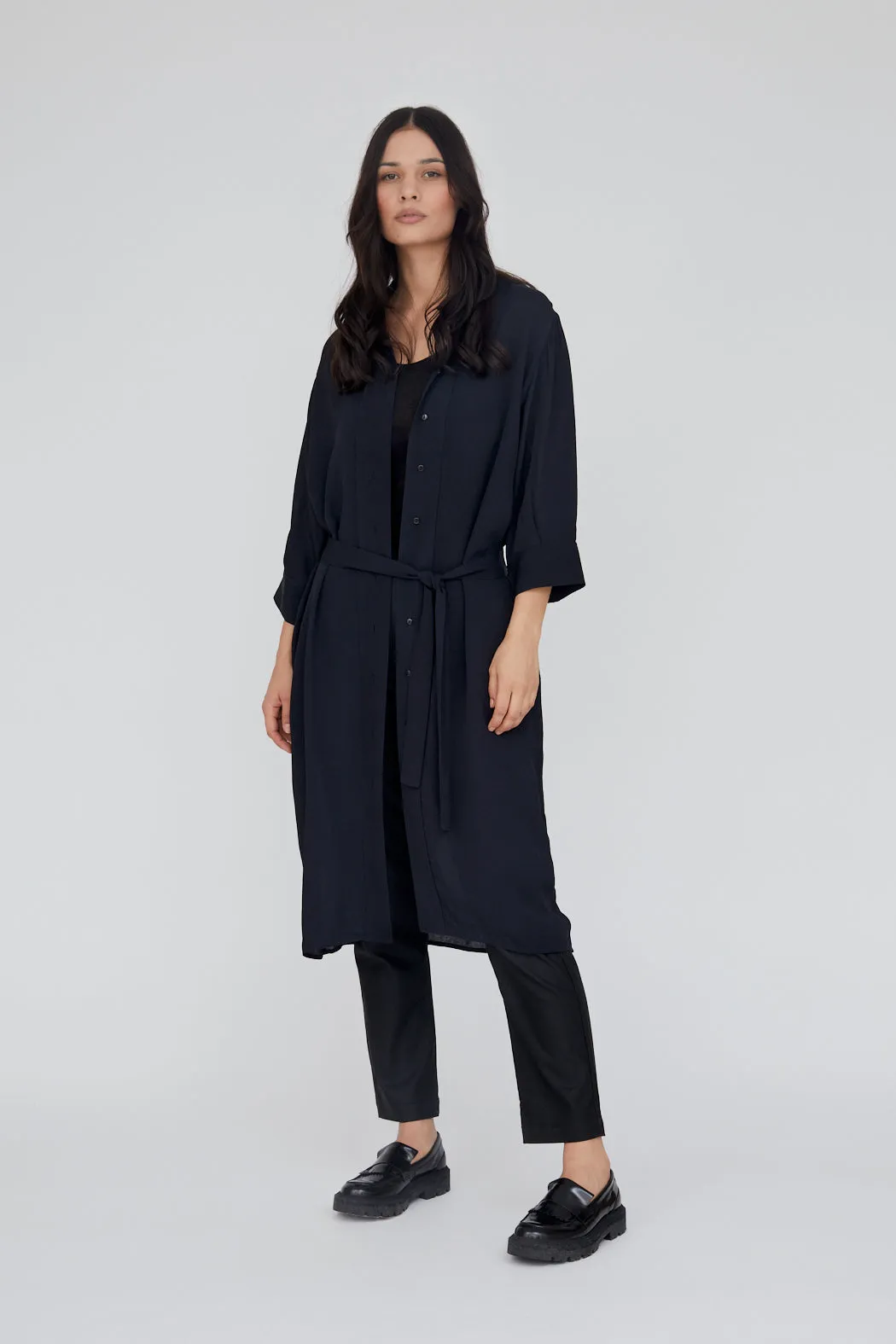 Lightweight Wear Flawless Construction Yasemin Shirt Dress - Black