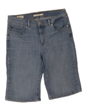 Classic Collar LEVI'S Womens Bermuda Denim Shorts W28 Medium Blue