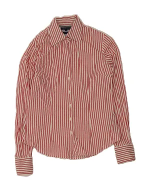 Exclusive Collection Seasonal Wardrobe TOMMY HILFIGER Womens Shirt US 4 Small Red Pinstripe Cotton