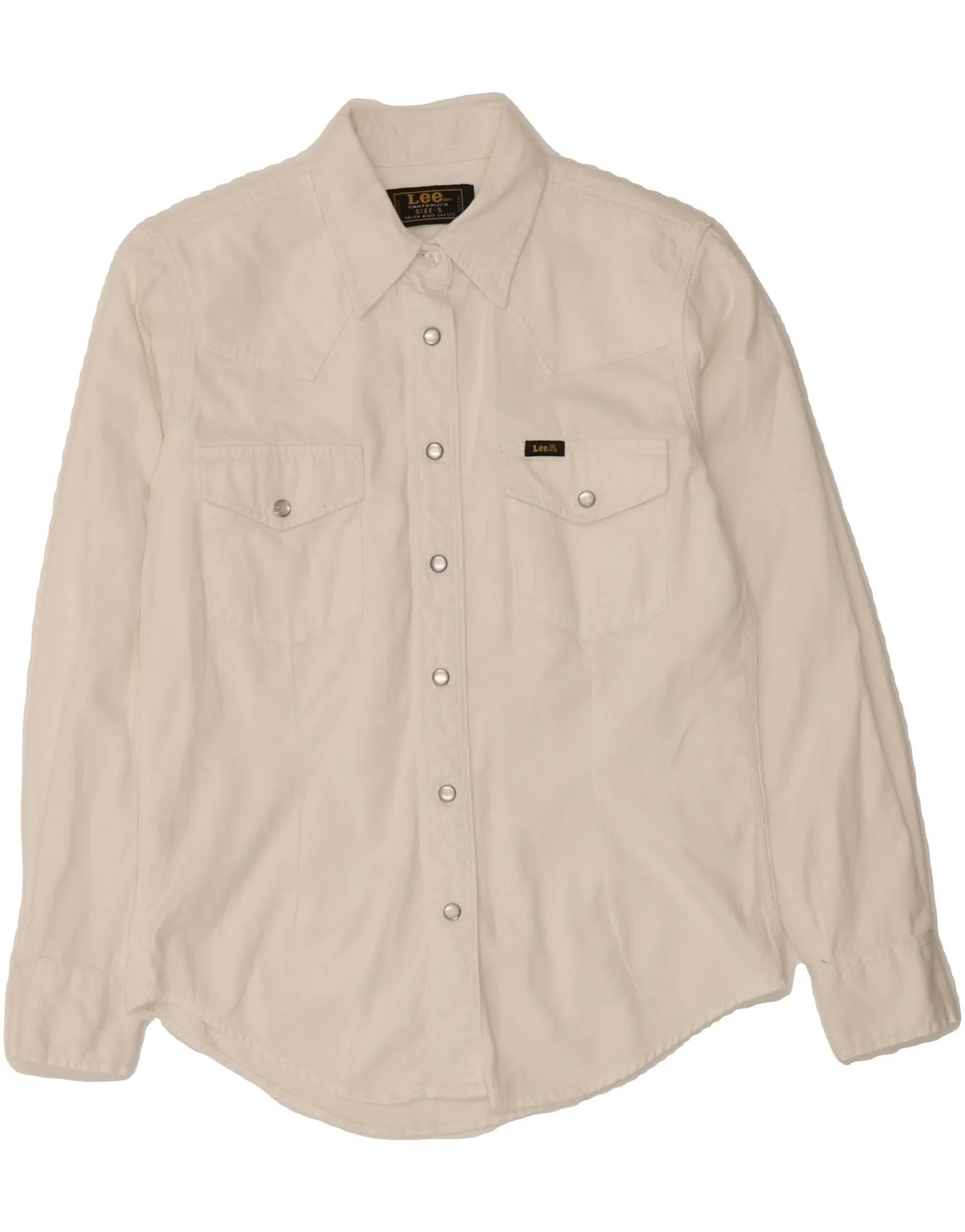 LEE Womens Shirt UK 10 Small White Cotton Elegant Finish Organic Cotton