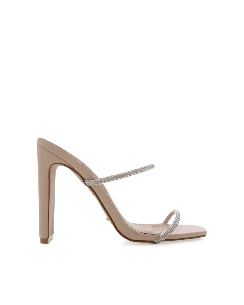 Statement Color Slip On Design YOLA - DIAMANTE-NUDE