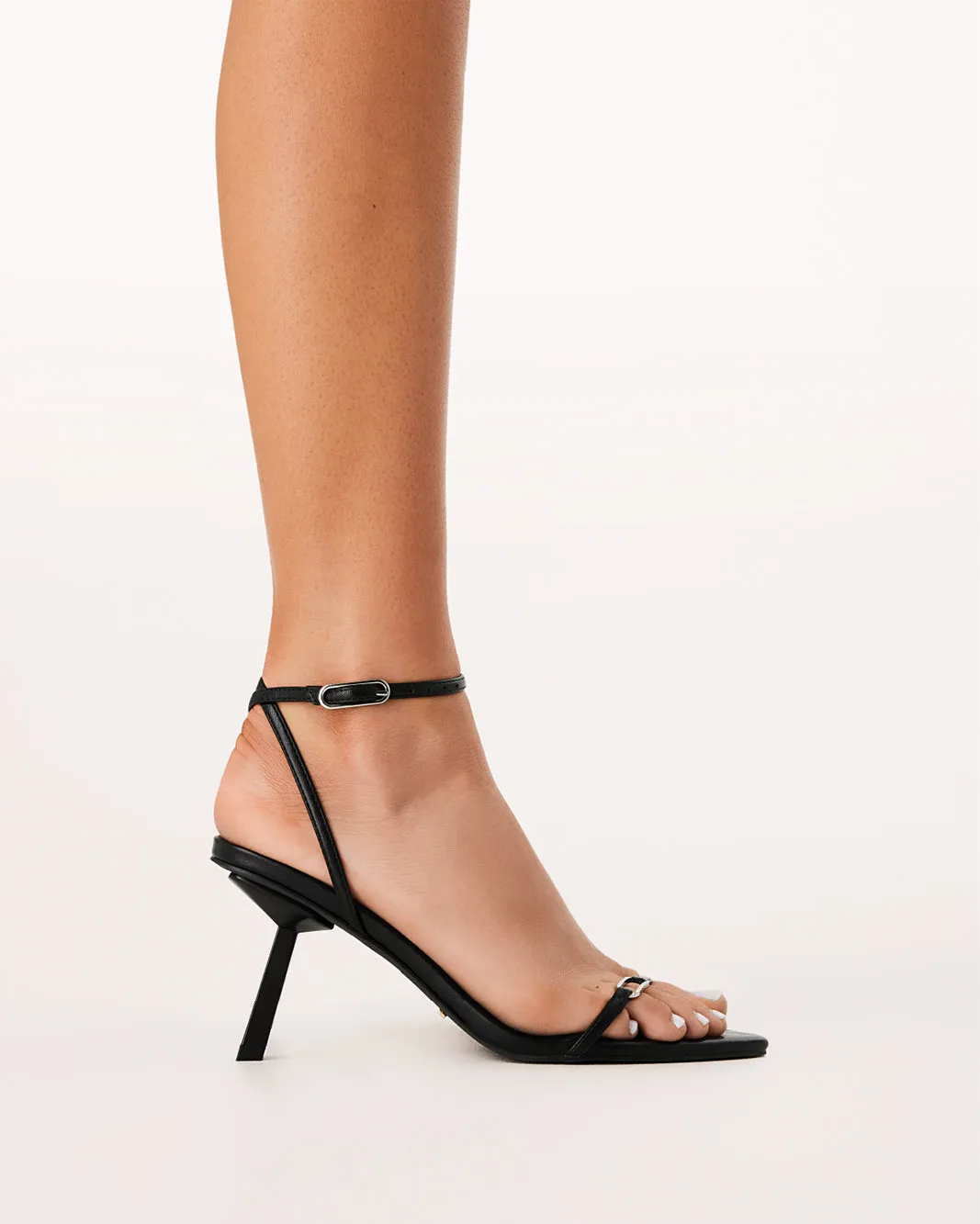 YOLETTE - BLACK Chunky Heels Bold Open Toe Heels