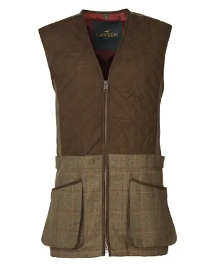 Laksen Woolston Tweed Glenogil Zip Shooting Vest multi - compartment