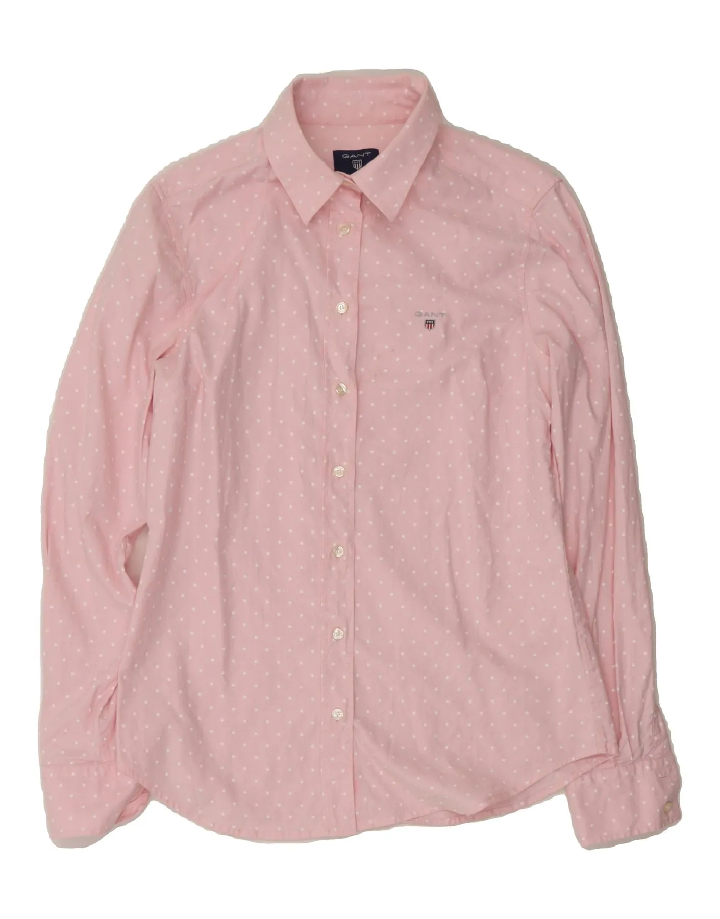 Low Maintenance Bold Print GANT Womens Shirt UK 10 Small Pink Spotted